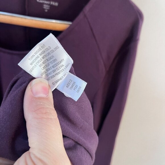Garnet‎ Hill Womens M Purple Tencil Blend Long Sleeve Dress - Picture 5 of 5